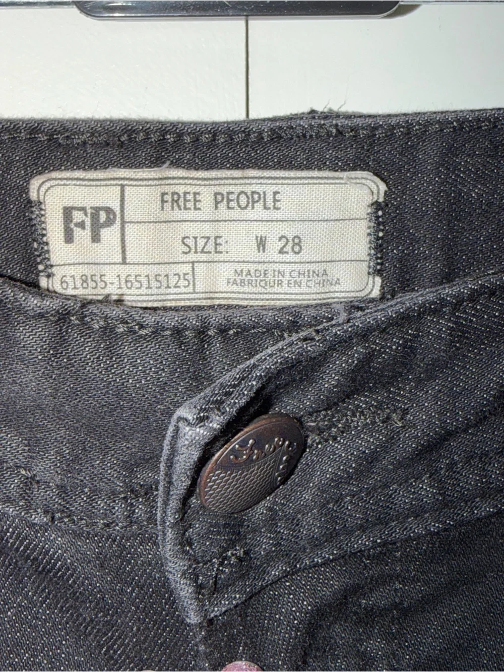 Free People Distressed Skinny Jeans in Washed Black